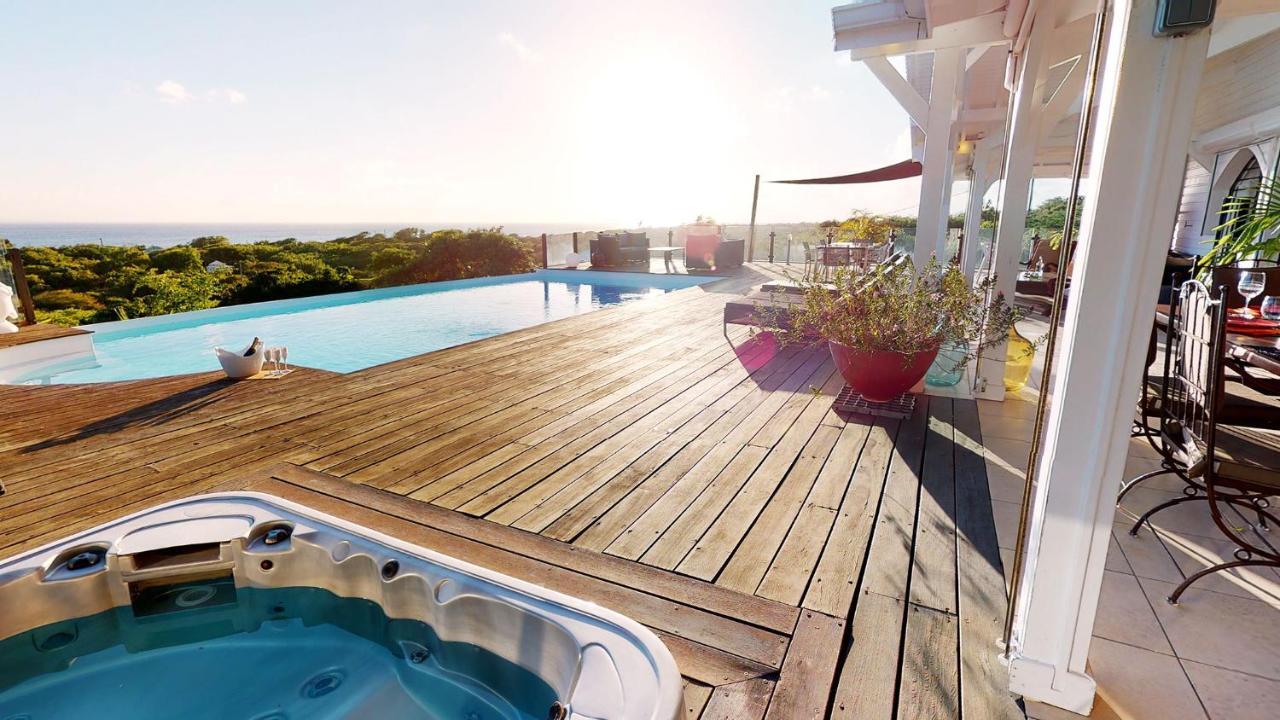 Villa Deluxe L'Hacienda Villa Vue Mer 180 Piscine Jacuzzi Proche Plage Marina Golf Pointe Des Chateaux Et Casino Jardin Clos Voyage Durable Saint-Francois  Rom bilde